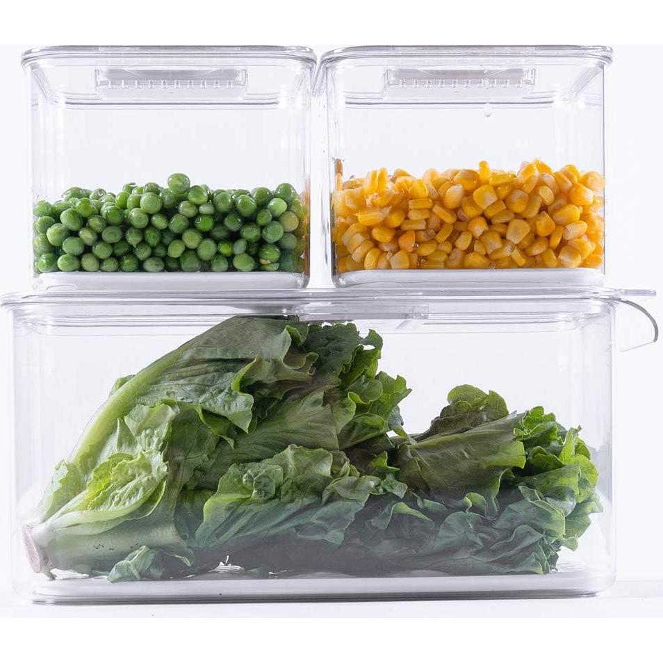 Contenedores SANNO apilables para refrigerador - Juego de 6