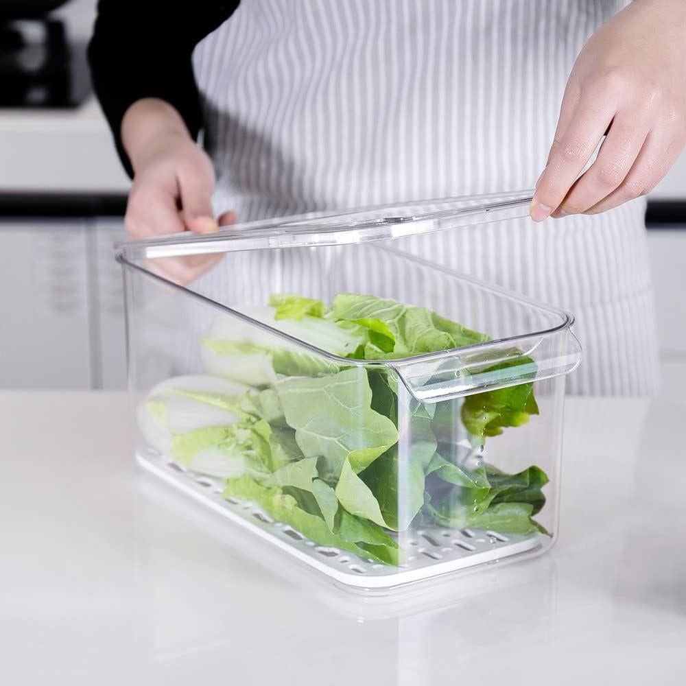 Contenedores SANNO apilables para refrigerador - Juego de 6