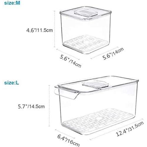 Contenedores SANNO apilables para refrigerador - Juego de 6