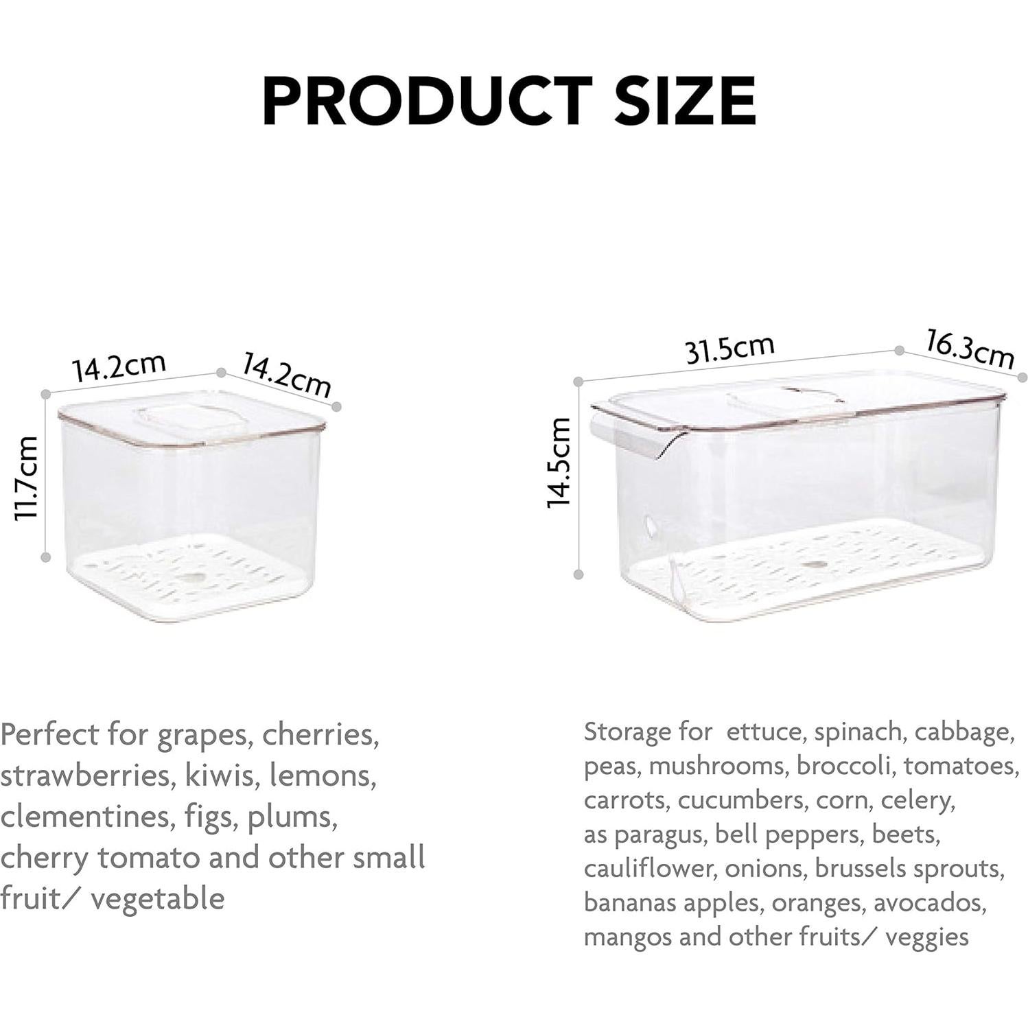 Contenedores de Almacenamiento de Frutas Elabo - 3 Piezas