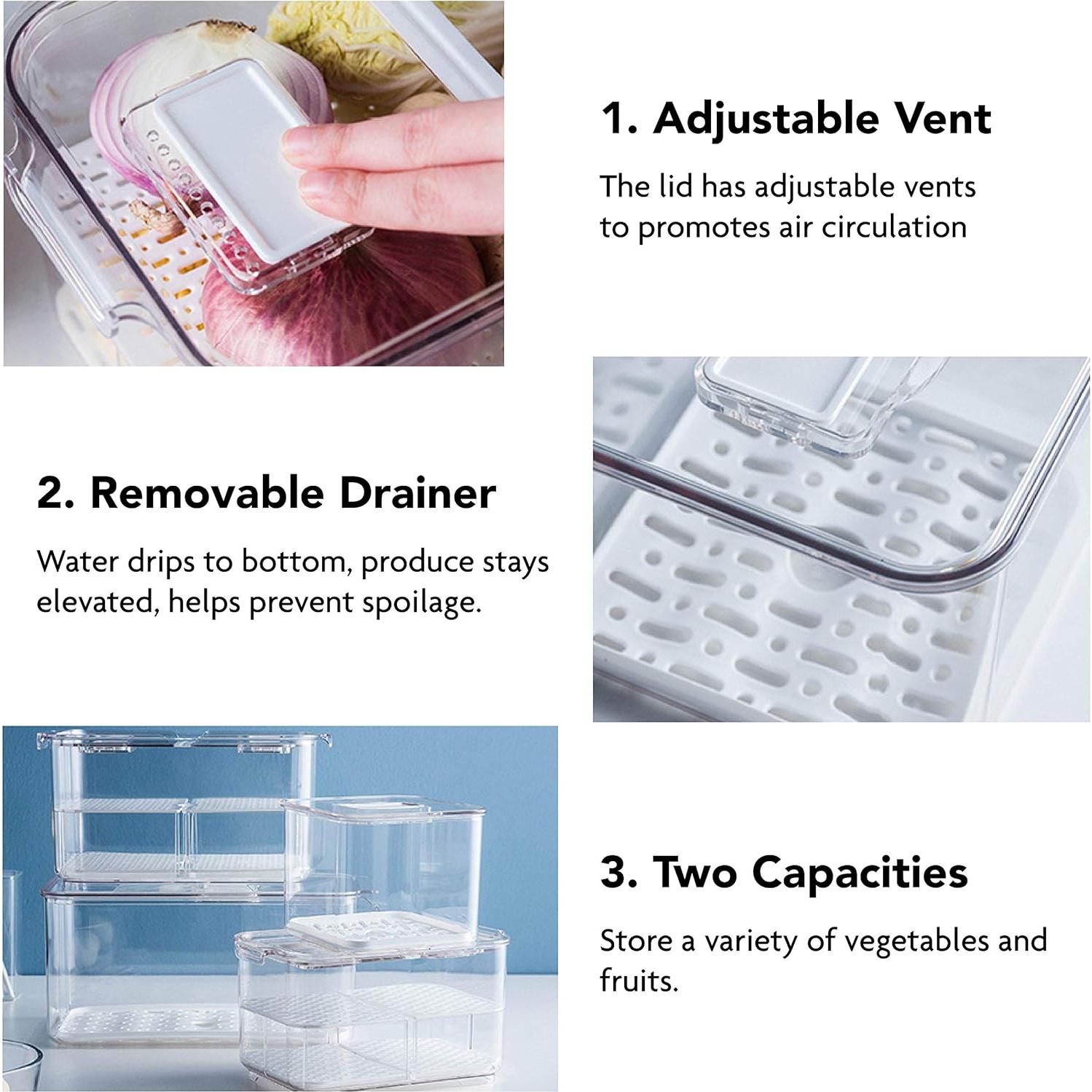 Contenedores de Almacenamiento de Frutas Elabo - 3 Piezas