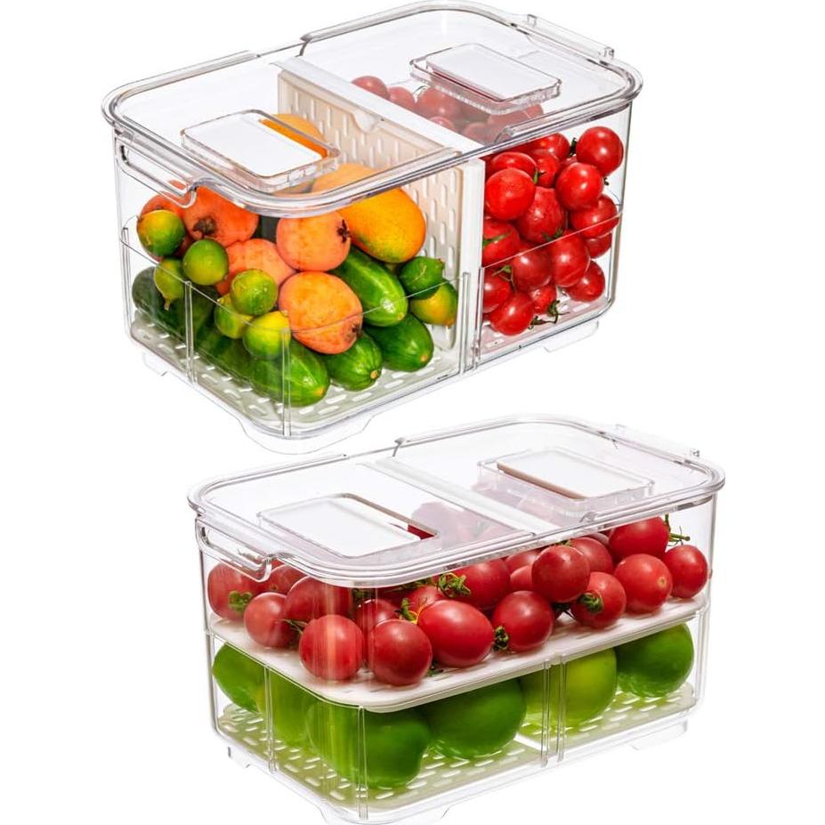 Contenedores de Almacenamiento Slideep 2800 ml - 2 Paquete Apilable