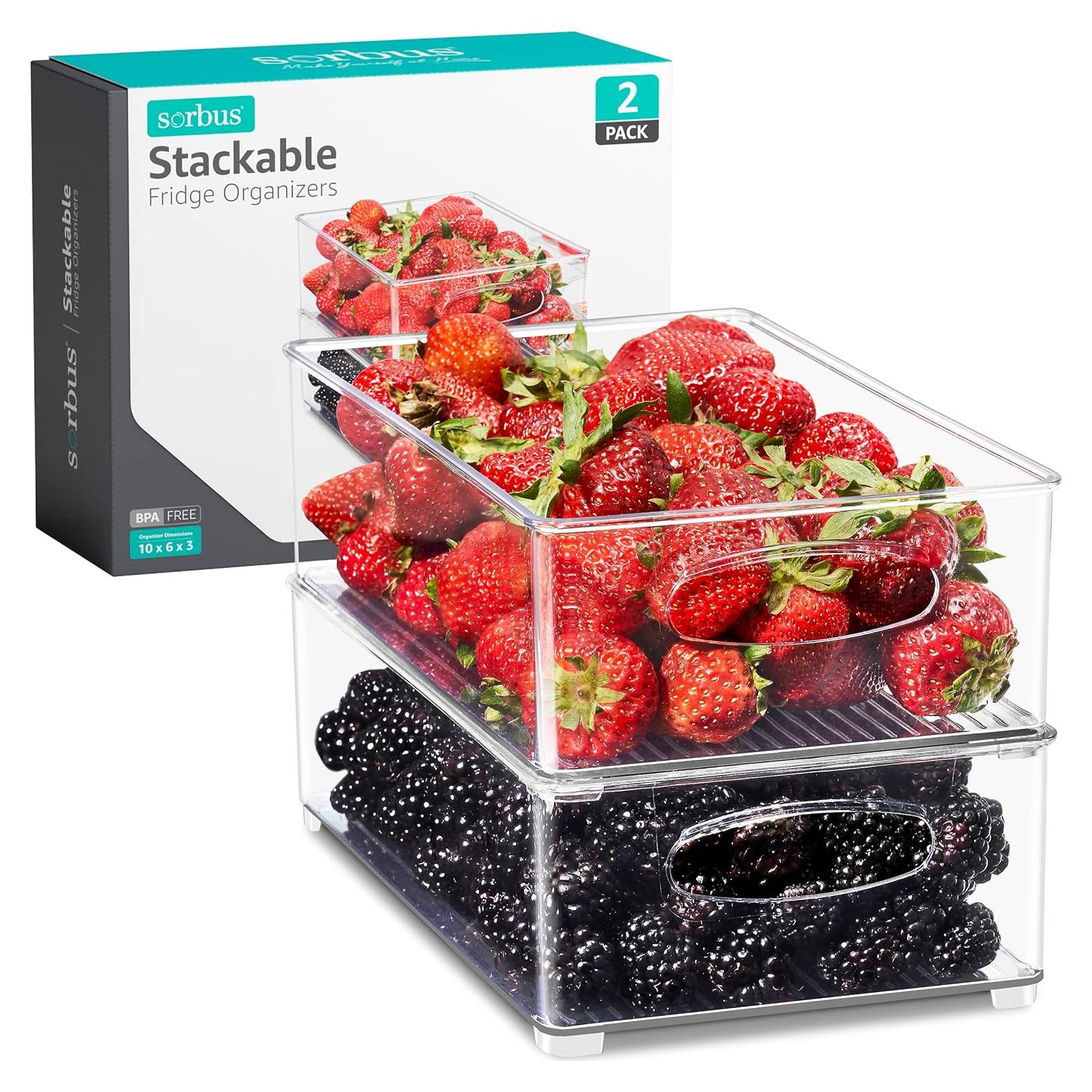 Cajas Organizadoras Apilables Sorbus - 2 Paquete Mediano