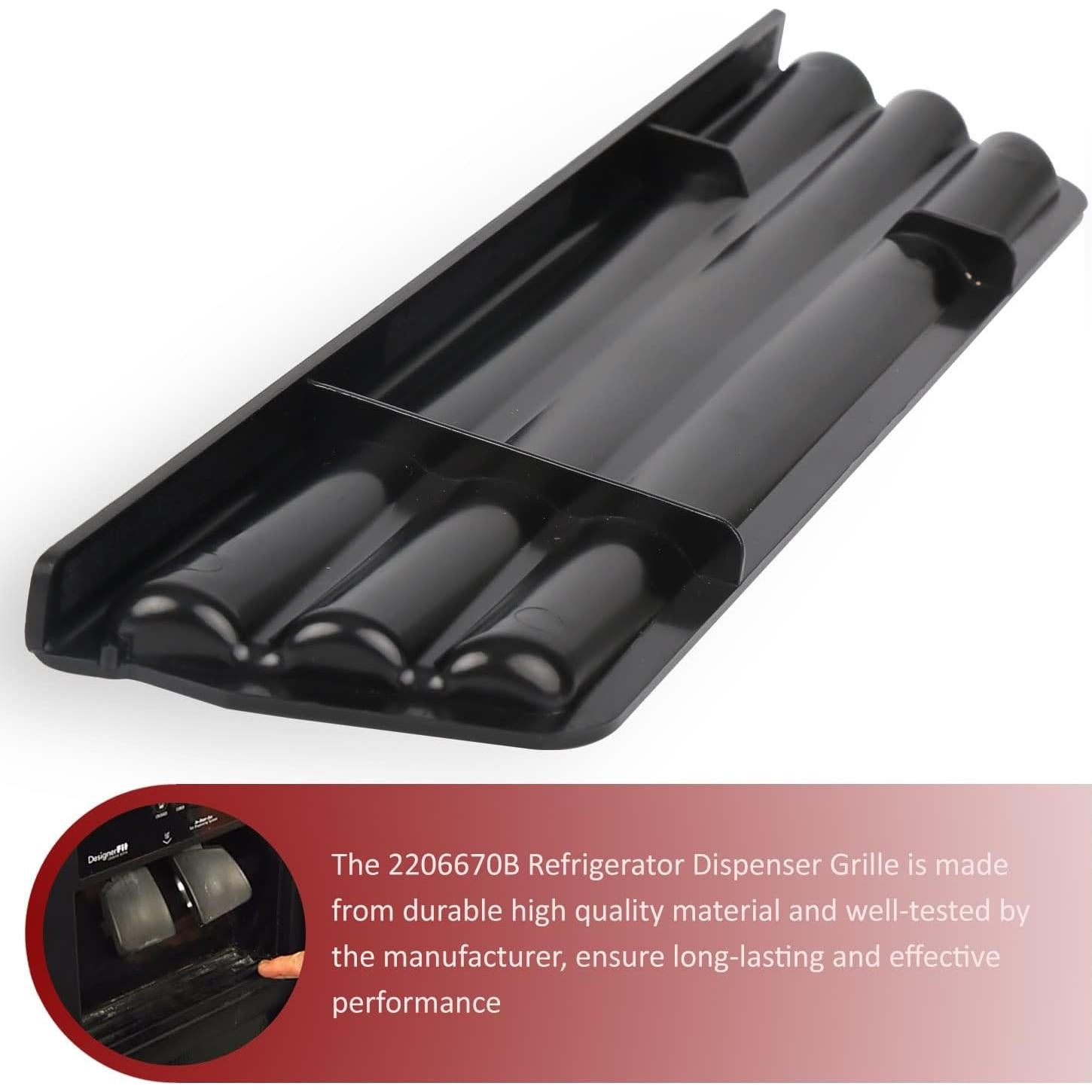 Rejilla de dispensador de refrigerador Seentech 2206670B - Compatible Whirlpool, Kenmore, Maytag