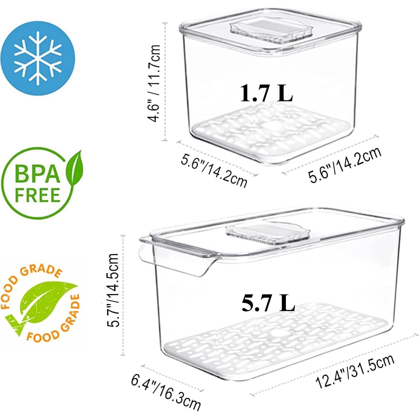 Contenedores de Alimentos GEDLIRE 3 Piezas Apilables 5700ml