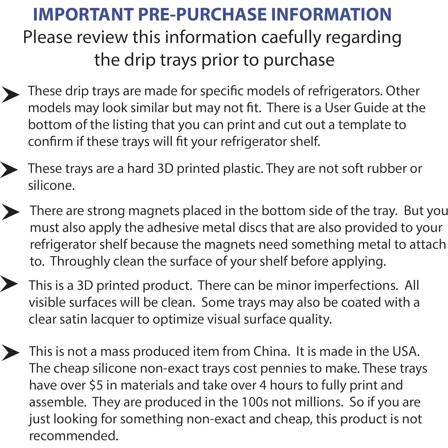 Bandeja de goteo para refrigerador GE Pacific Shamrock 22.9x9.7cm