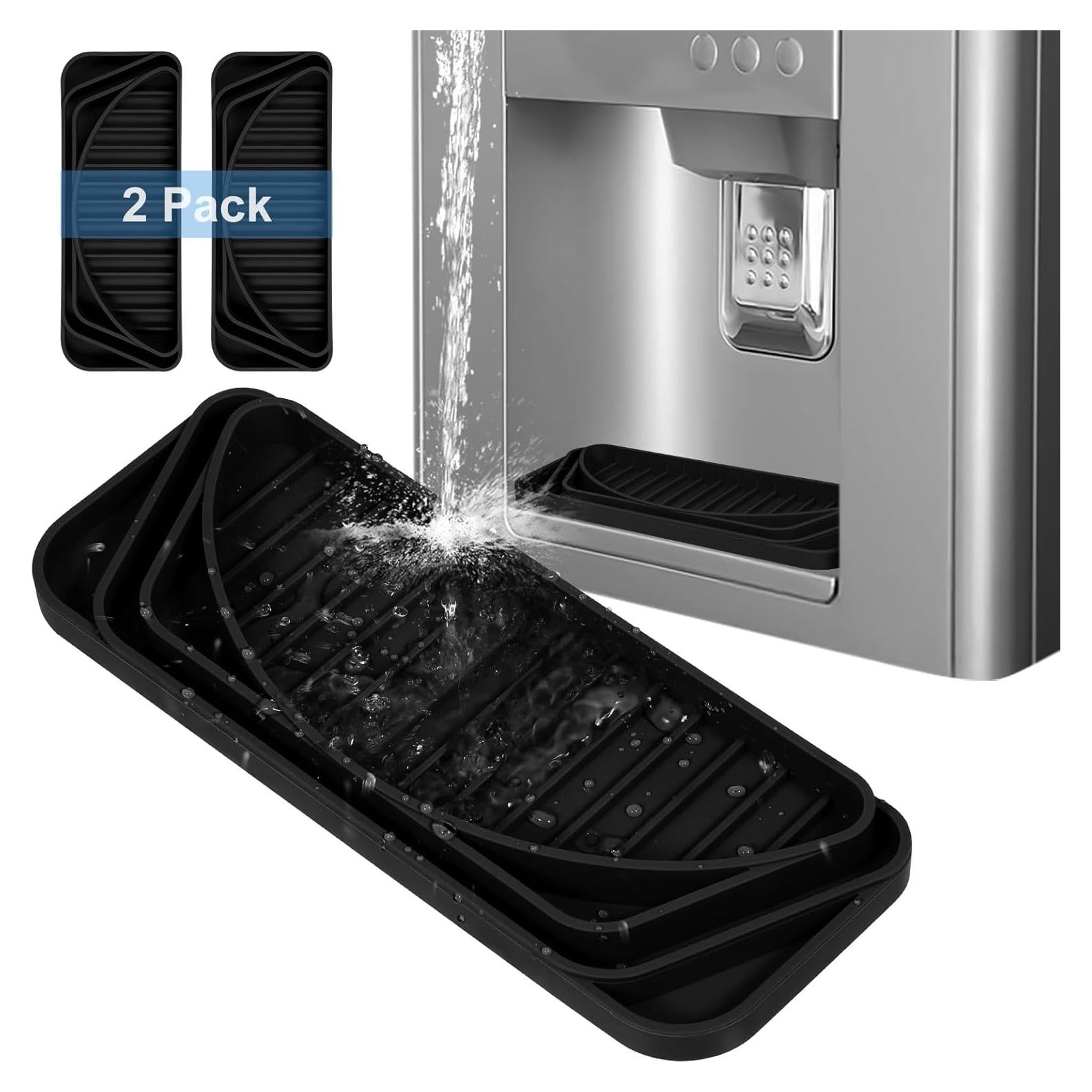 Bandeja Captadora de Goteo Andibro 2 Pcs Silicona Negra 21x8cm