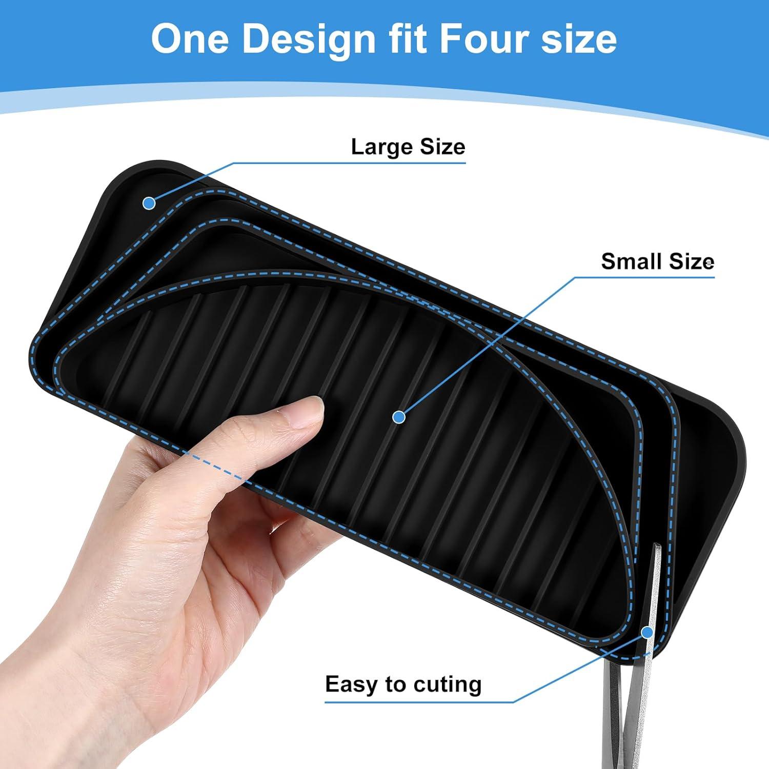 Bandeja Captadora de Goteo Andibro 2 Pcs Silicona Negra 21x8cm