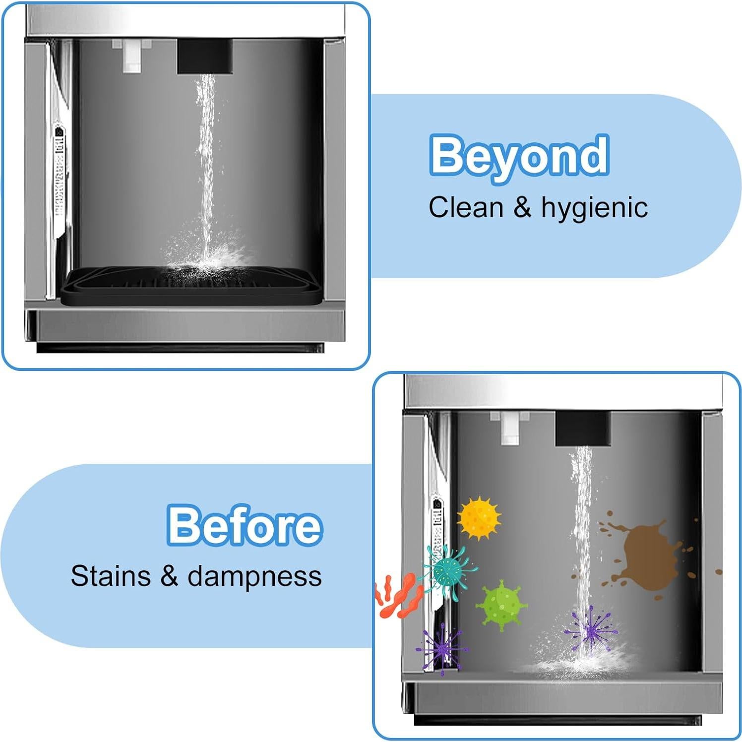 Bandeja Captadora de Goteo Andibro 2 Pcs Silicona Negra 21x8cm