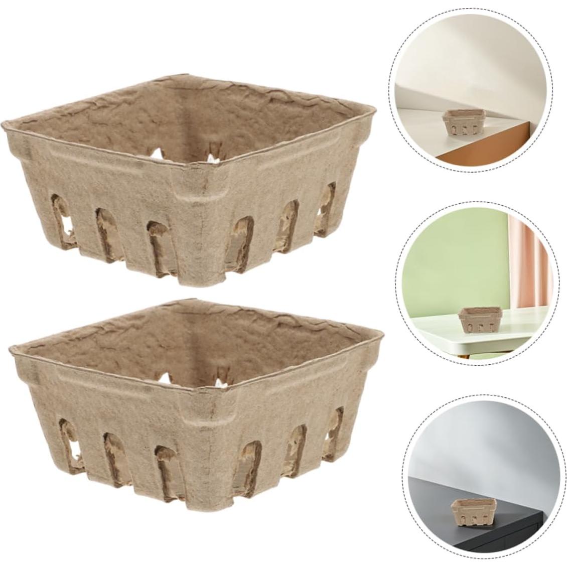 Cestas de Fibra de Pulpa BESTOYARD 15Pcs para Frutas 10x10cm