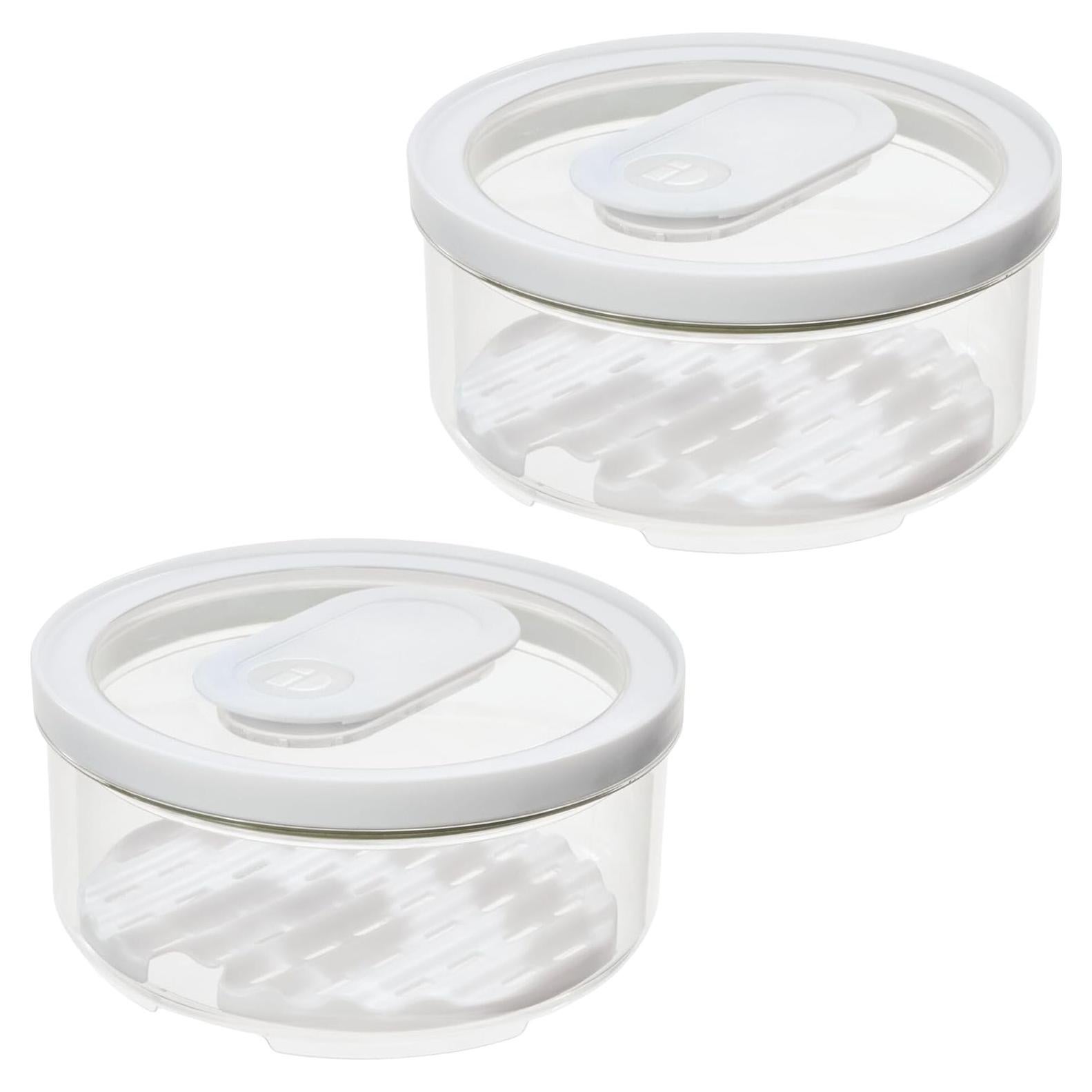 Contenedor Redondo iDesign con Tapa y Drenaje - Set de 2