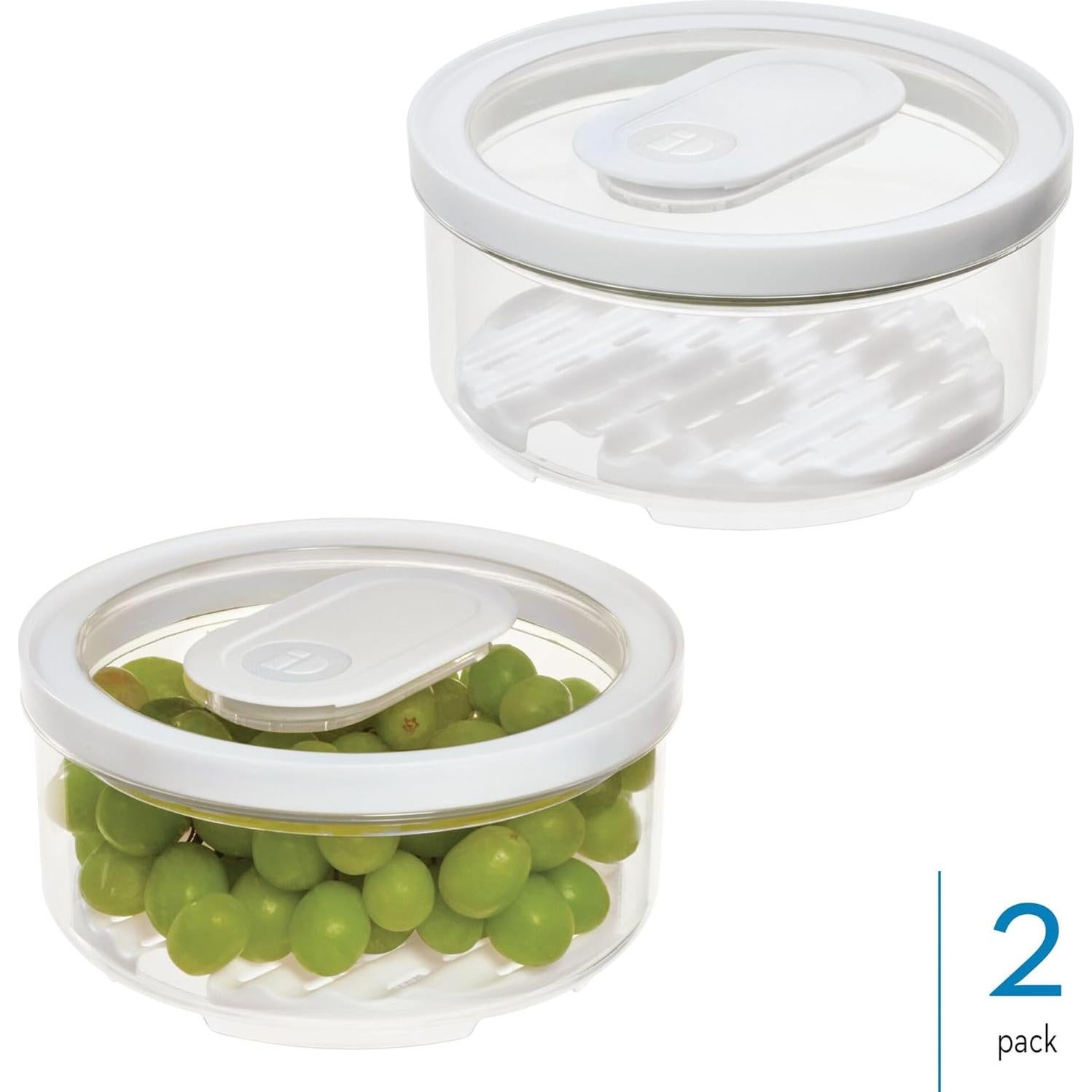 Contenedor Redondo iDesign con Tapa y Drenaje - Set de 2