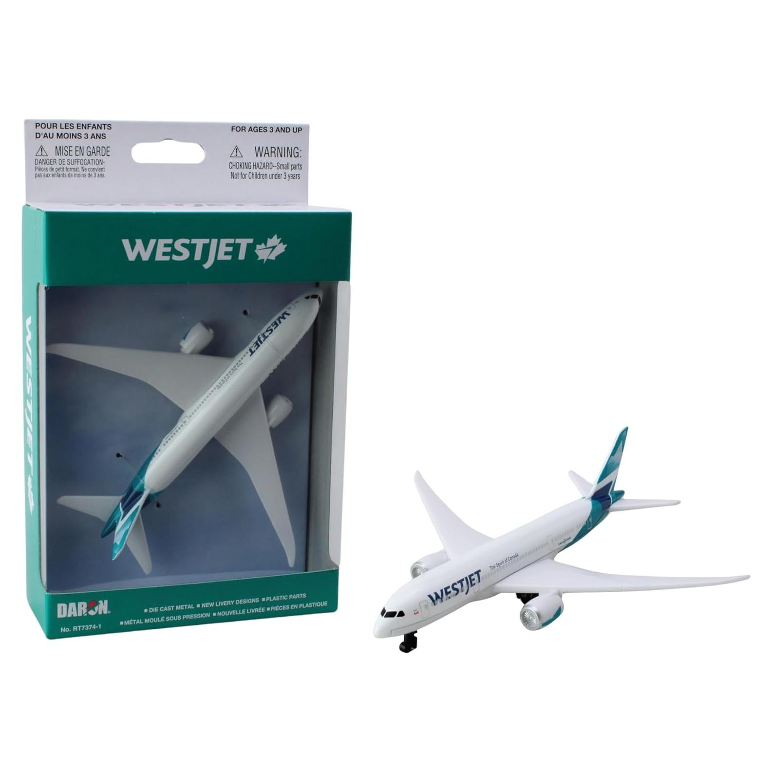 Avián de Juguete Daron WestJet 15 cm Metal y Plástico