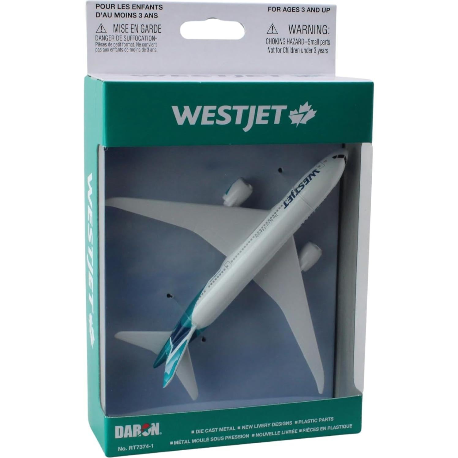 Avián de Juguete Daron WestJet 15 cm Metal y Plástico