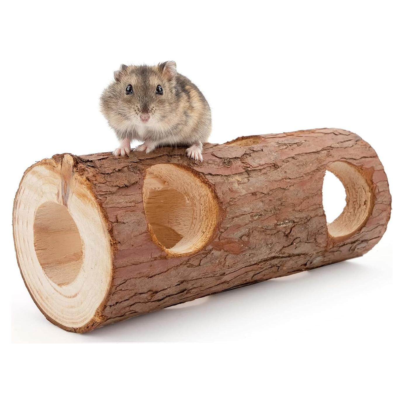 Túnel de Madera Natural para Hámster Niteangel 3.56 cm