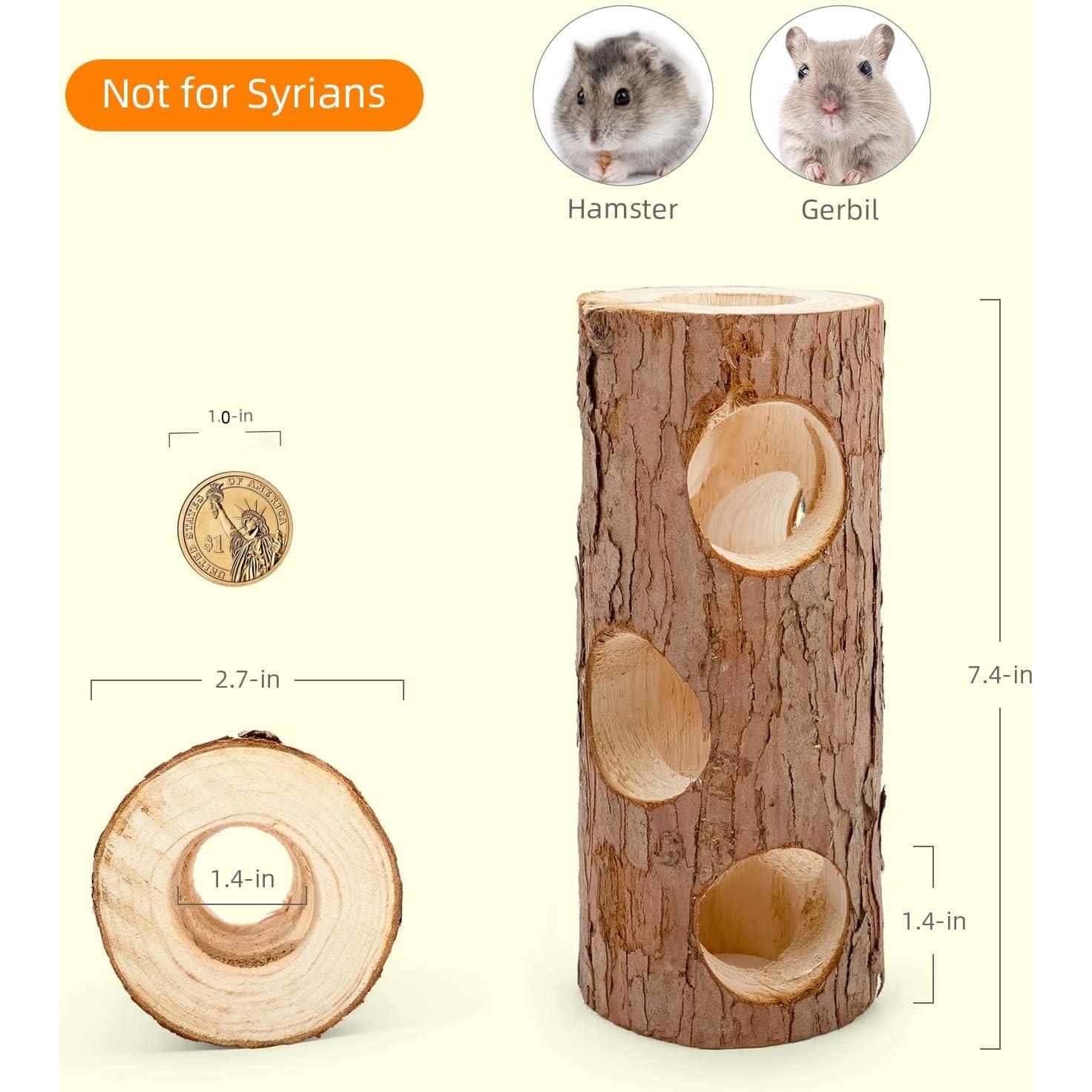 Túnel de Madera Natural para Hámster Niteangel 3.56 cm