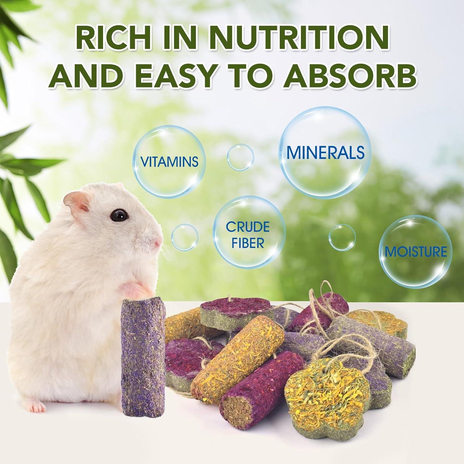 12 Palitos de Masticar para Conejos Jorewood - Heno Timothy