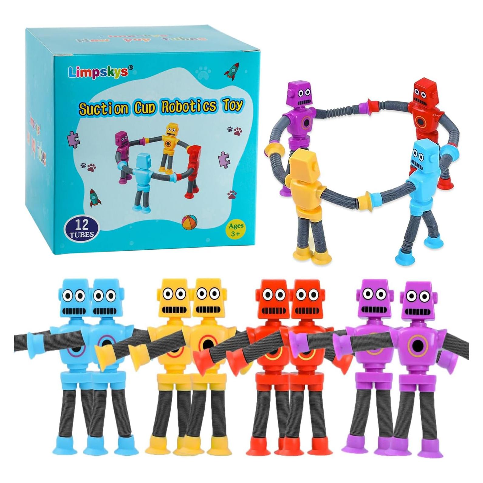 Juguete Robot de Ventosa Limpskys 12 Paquete Sensorial