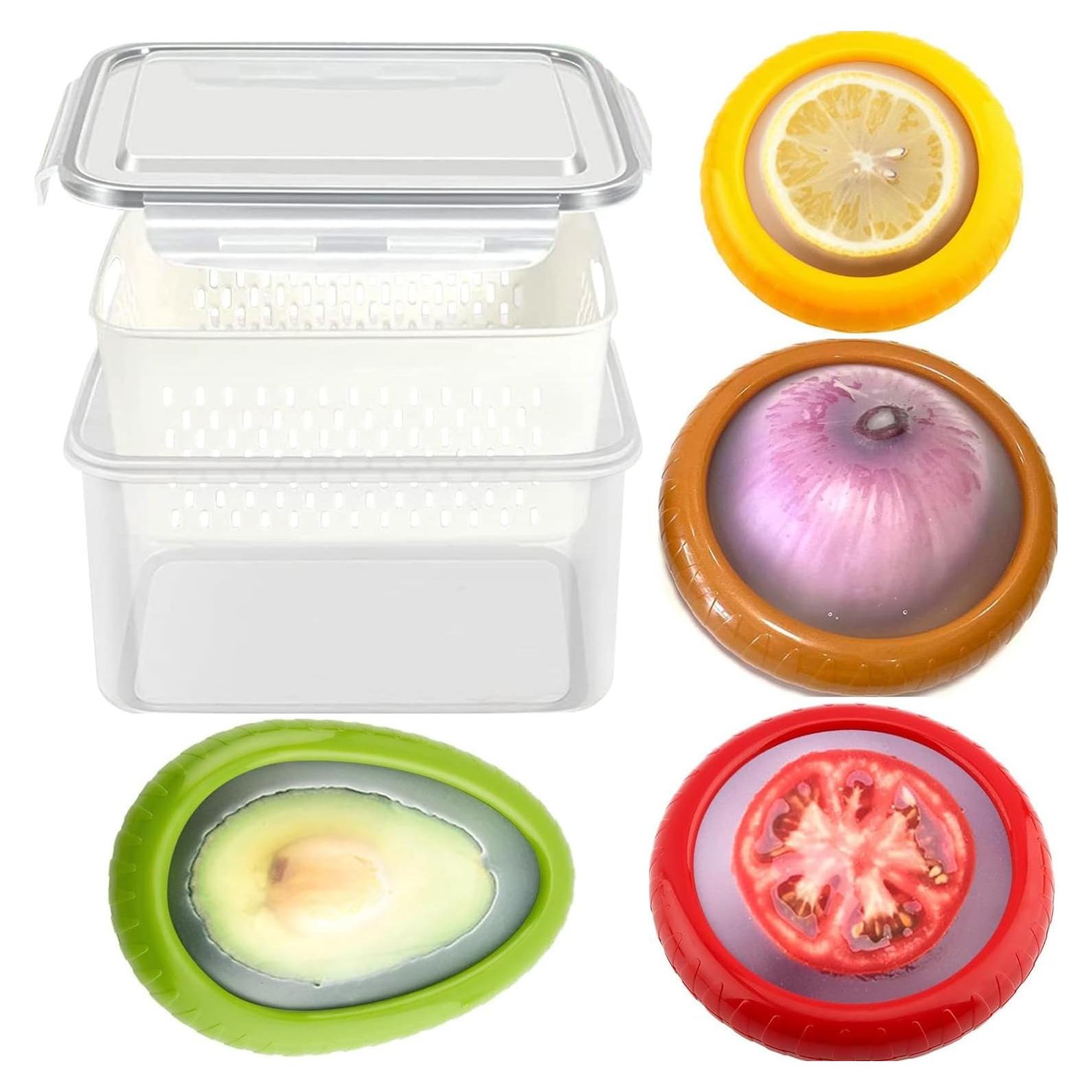 Paquete de 5 Contenedores de Almacenamiento LCYHOMIEE para Frutas y Verduras
