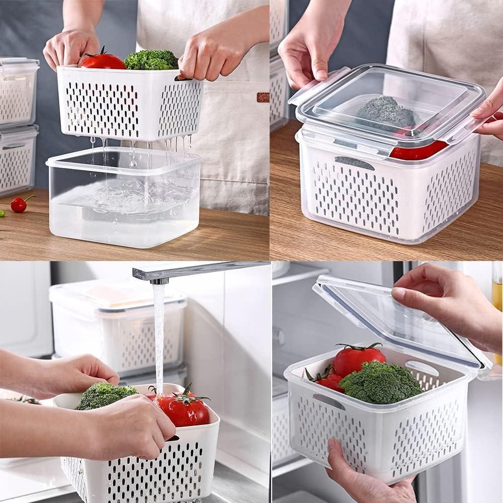 Paquete de 5 Contenedores de Almacenamiento LCYHOMIEE para Frutas y Verduras