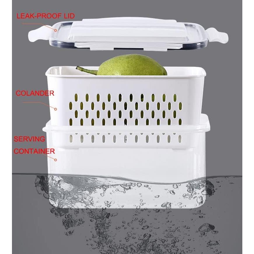 Paquete de 5 Contenedores de Almacenamiento LCYHOMIEE para Frutas y Verduras