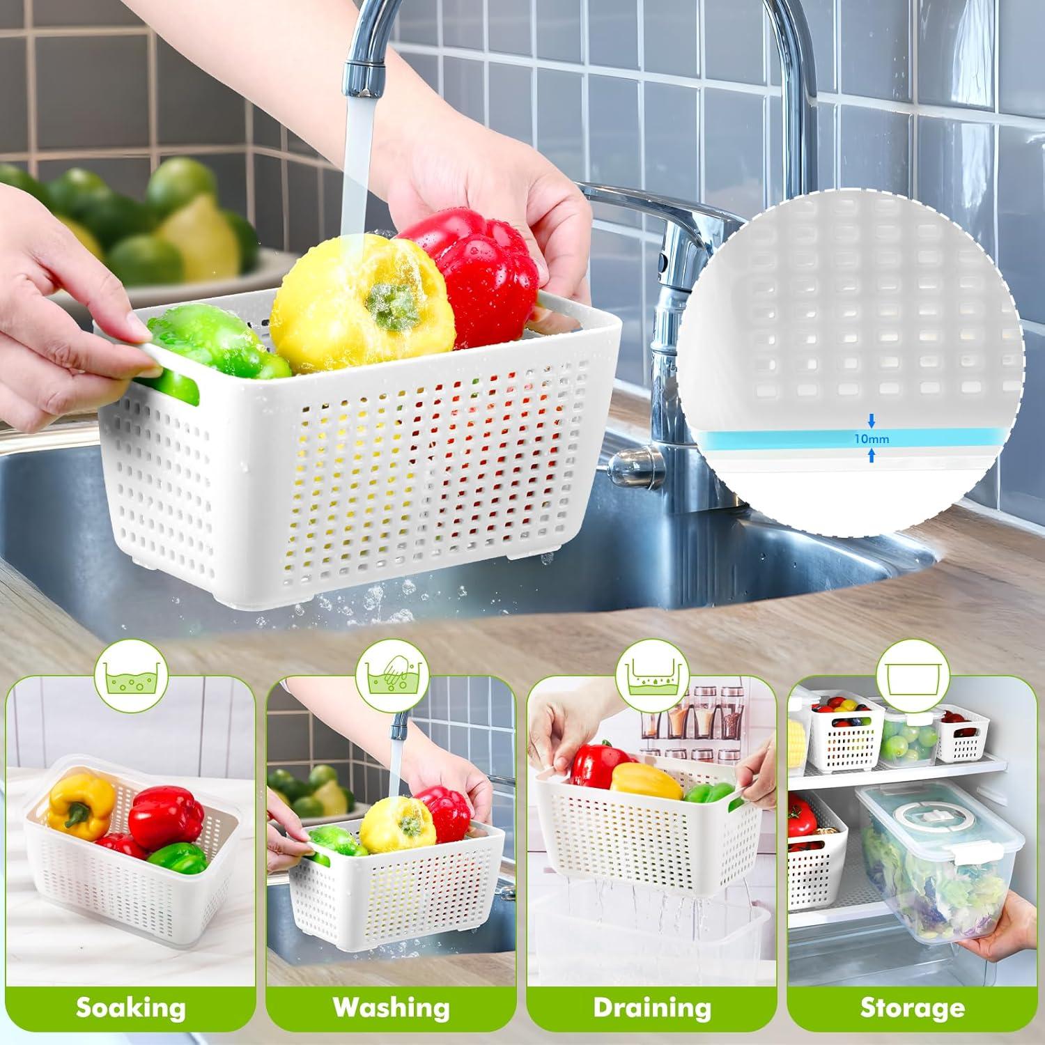 LUXEAR Set de Contenedores para Frutas y Verduras 3P, Herméticos