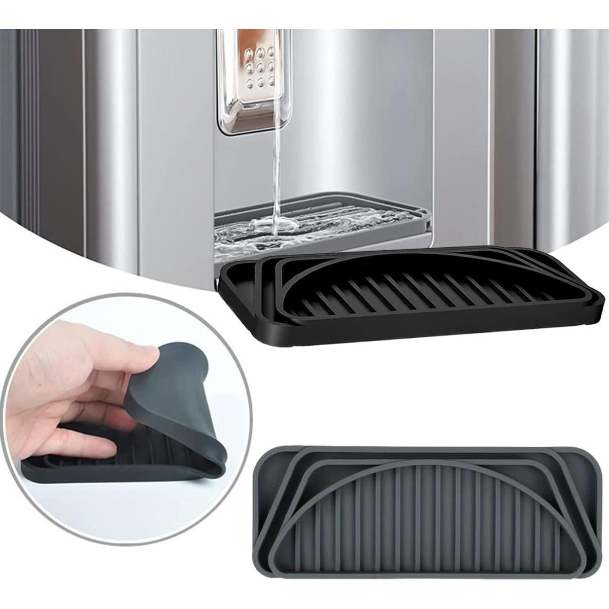 Bandeja de Goteo de Silicona Gris para Dispensador de Agua