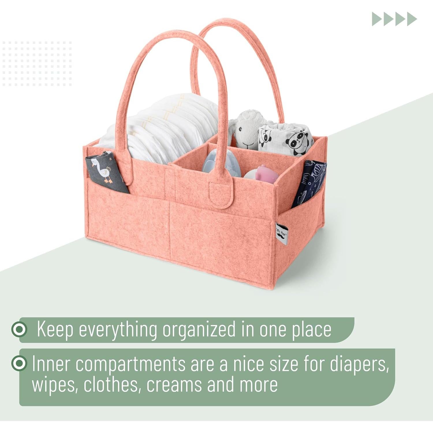 Organizador de Pañales Mr. Pen Coral Plegable y Portátil