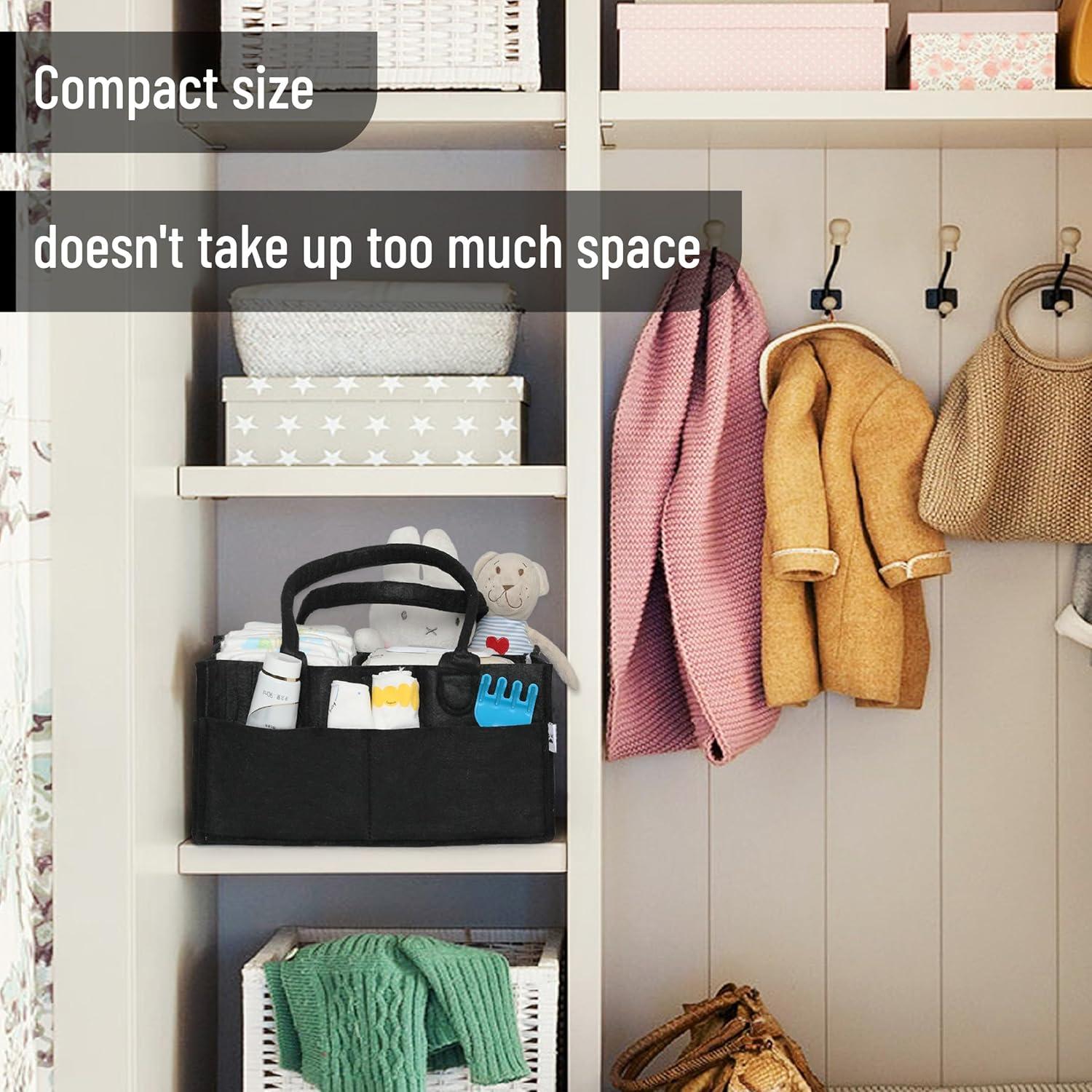 Cesta de Pañales Mr. Pen Negra - Organizador Portátil para Bebés