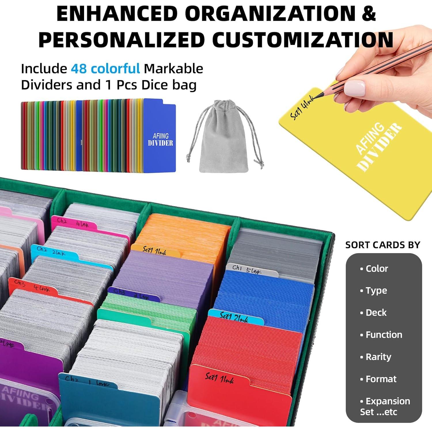 Caja de Almacenamiento de Cartas AFIING 4 Filas 3200+ Cartas