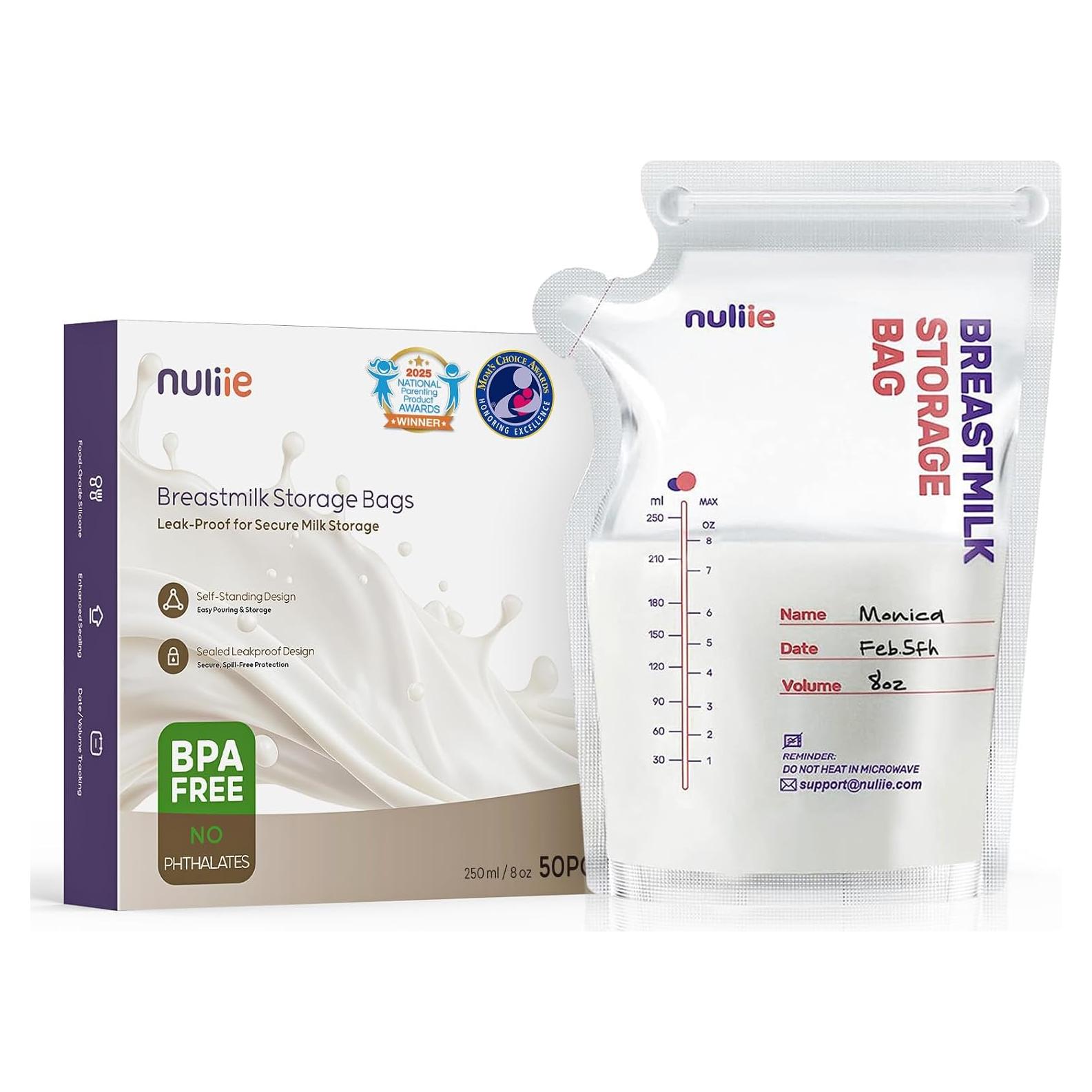 Bolsas de Almacenamiento de Leche Materna Nuliie 50 Pcs 200ml