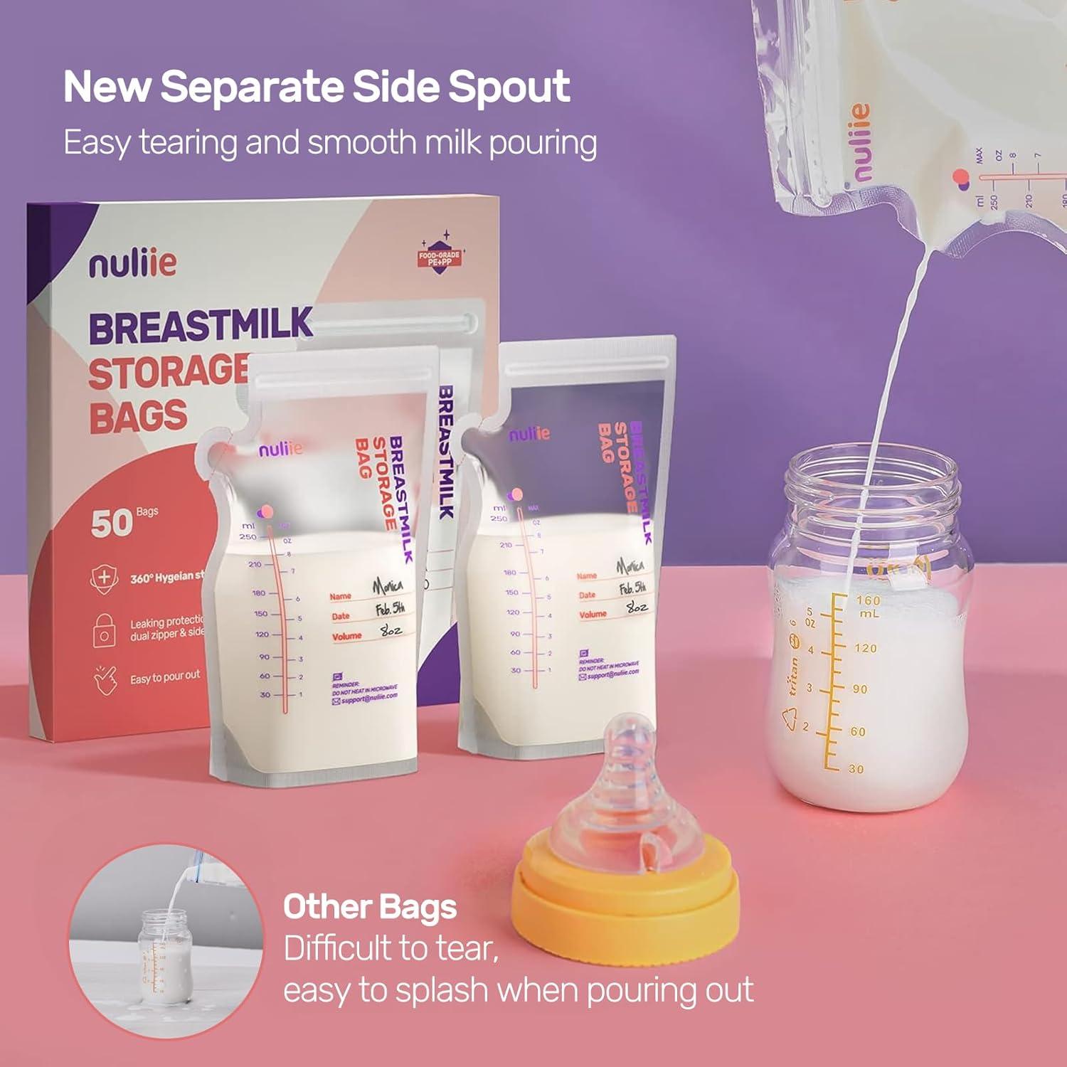 Bolsas de Almacenamiento de Leche Materna Nuliie 50 Pcs 200ml