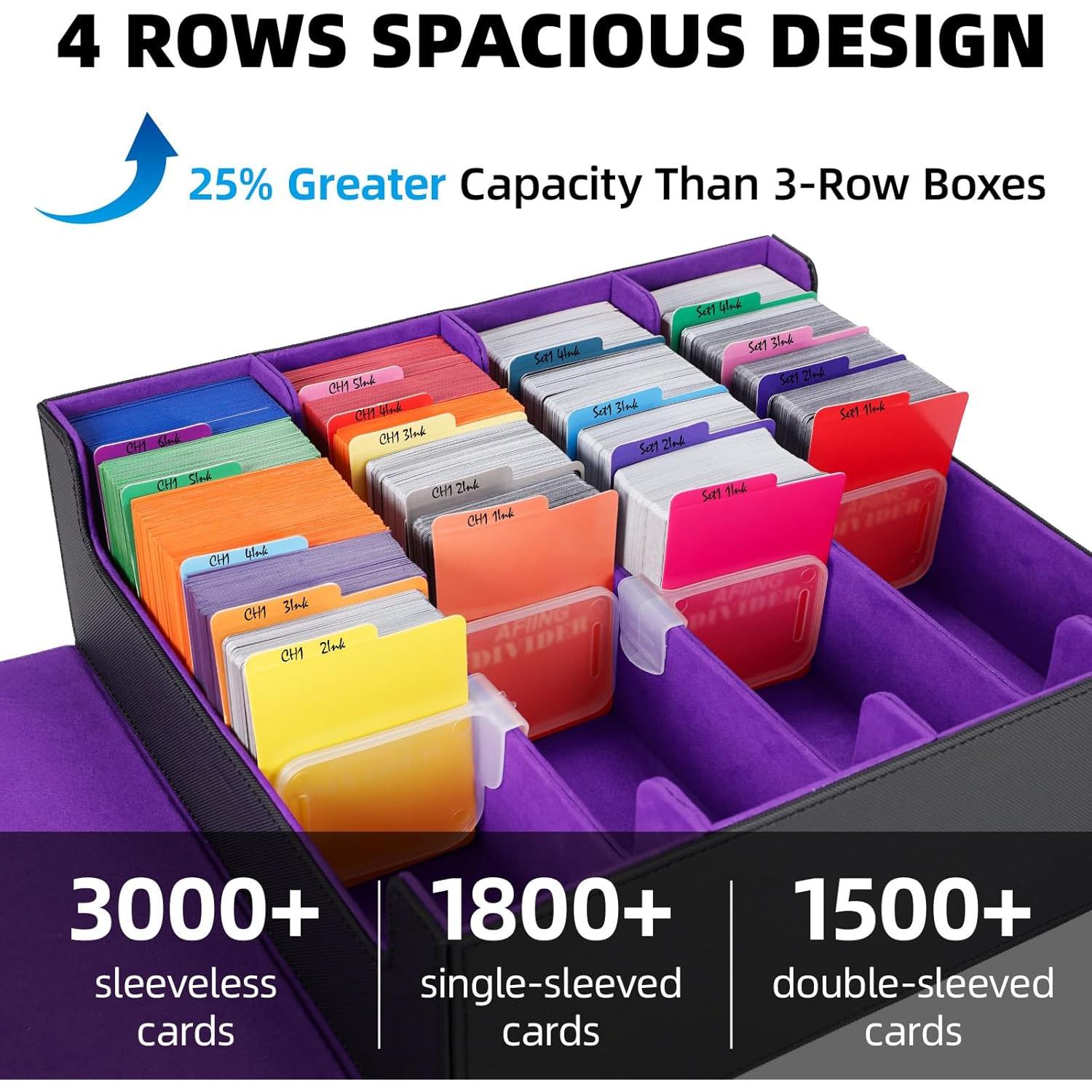 Caja de Almacenamiento de Cartas AFIING 4 Filas 3200+ Cartas