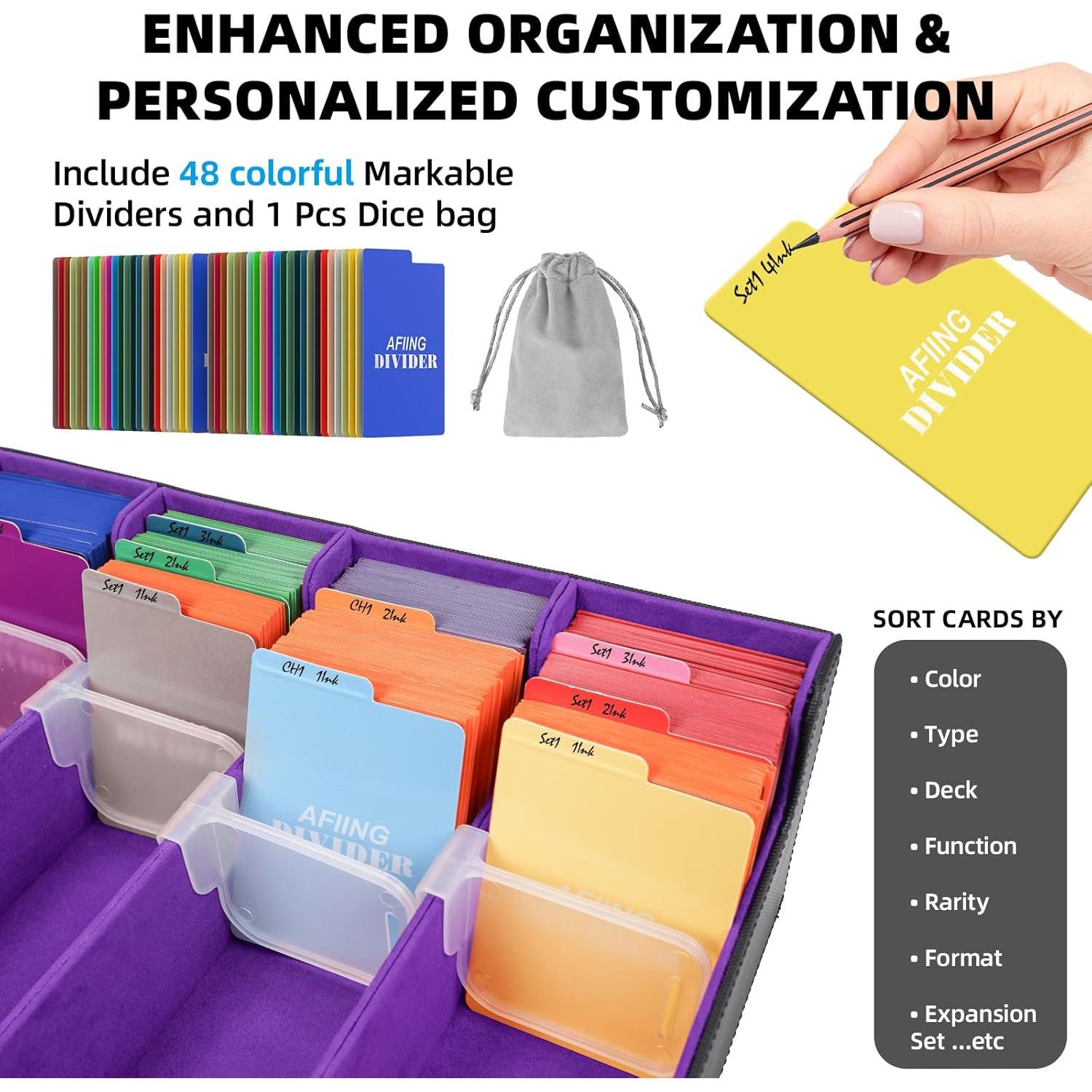 Caja de Almacenamiento de Cartas AFIING 4 Filas 3200+ Cartas