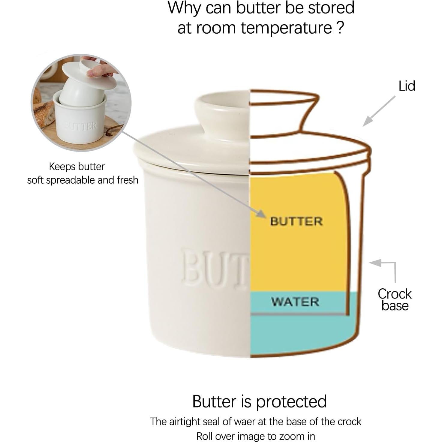 Contenedor de Mantequilla Cerámica Feenmai 350ml con Tapa