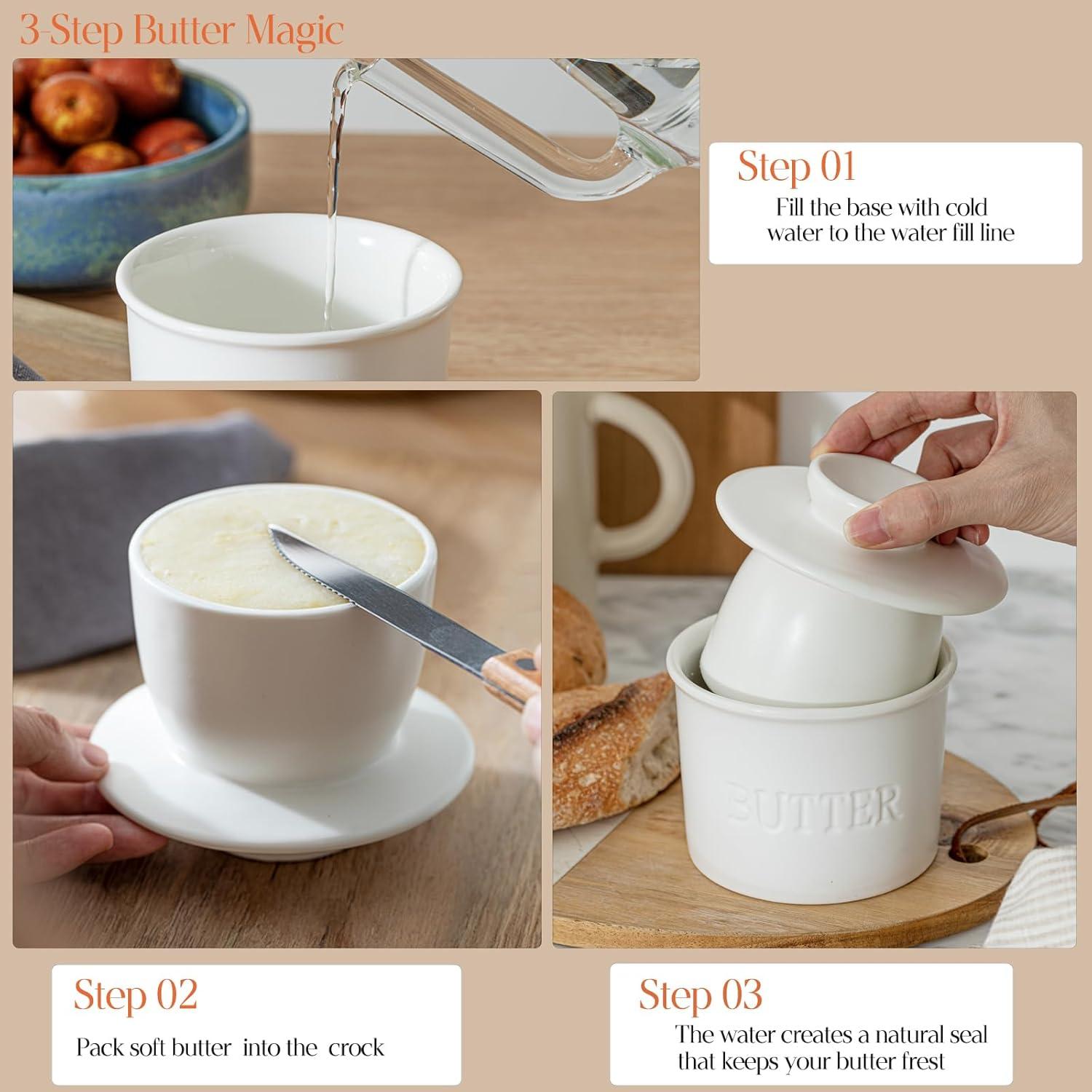 Contenedor de Mantequilla Cerámica Feenmai 350ml con Tapa