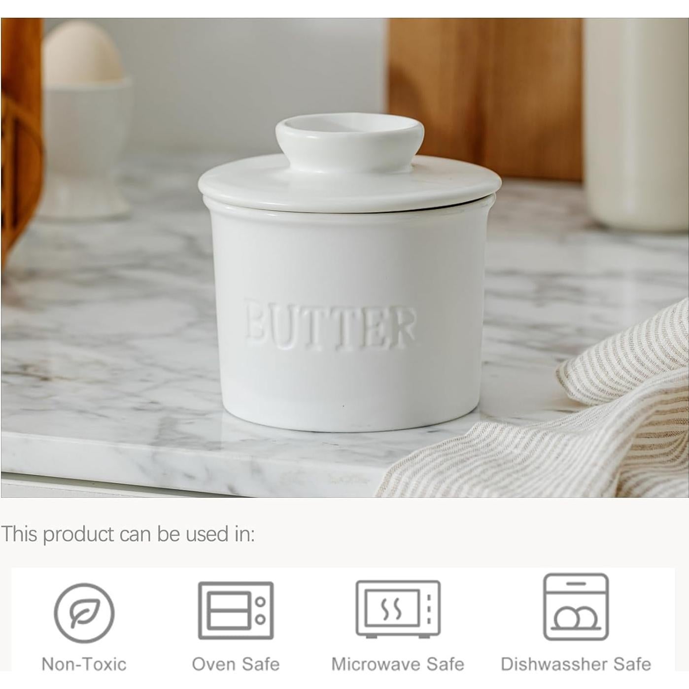 Contenedor de Mantequilla Cerámica Feenmai 350ml con Tapa