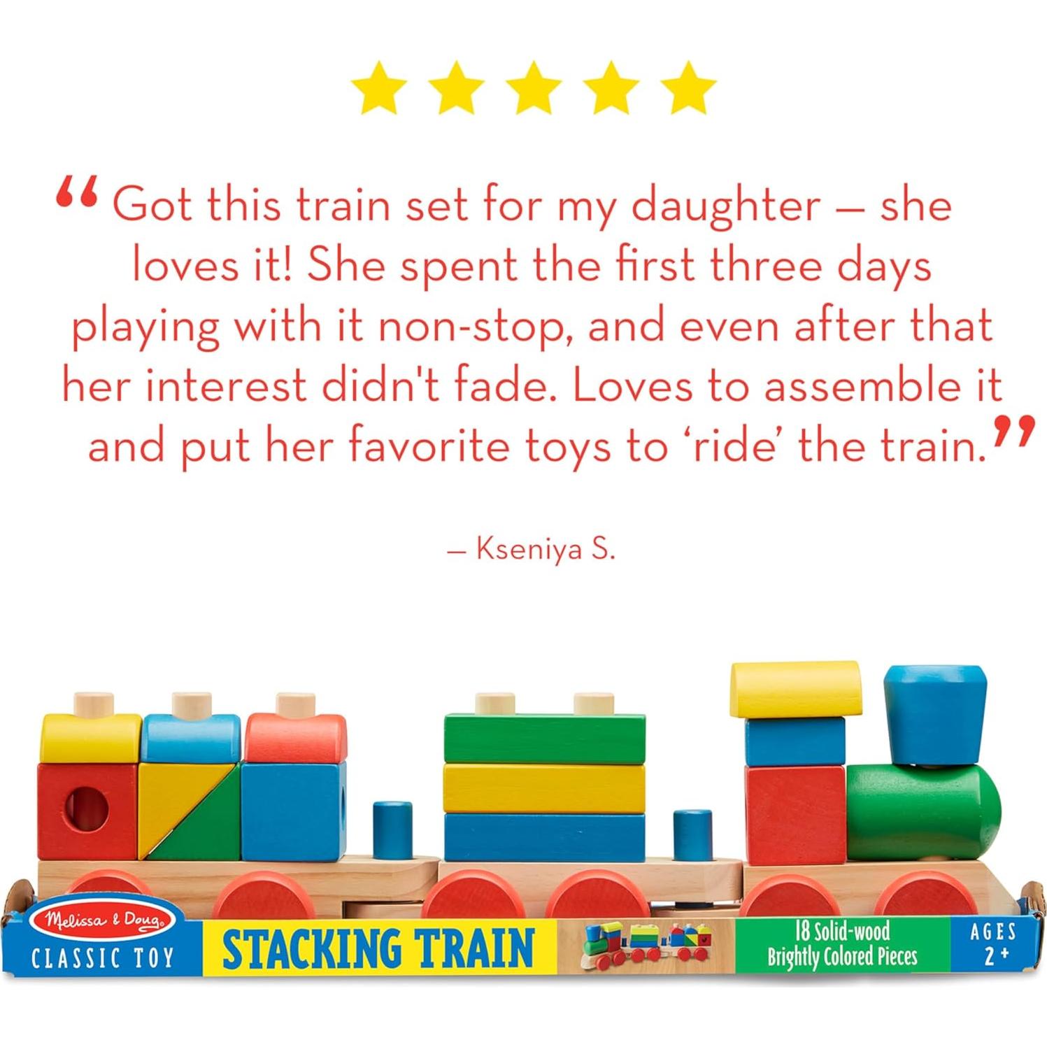 Tren de Apilamiento de Madera Melissa & Doug 18 Piezas 46.2 cm