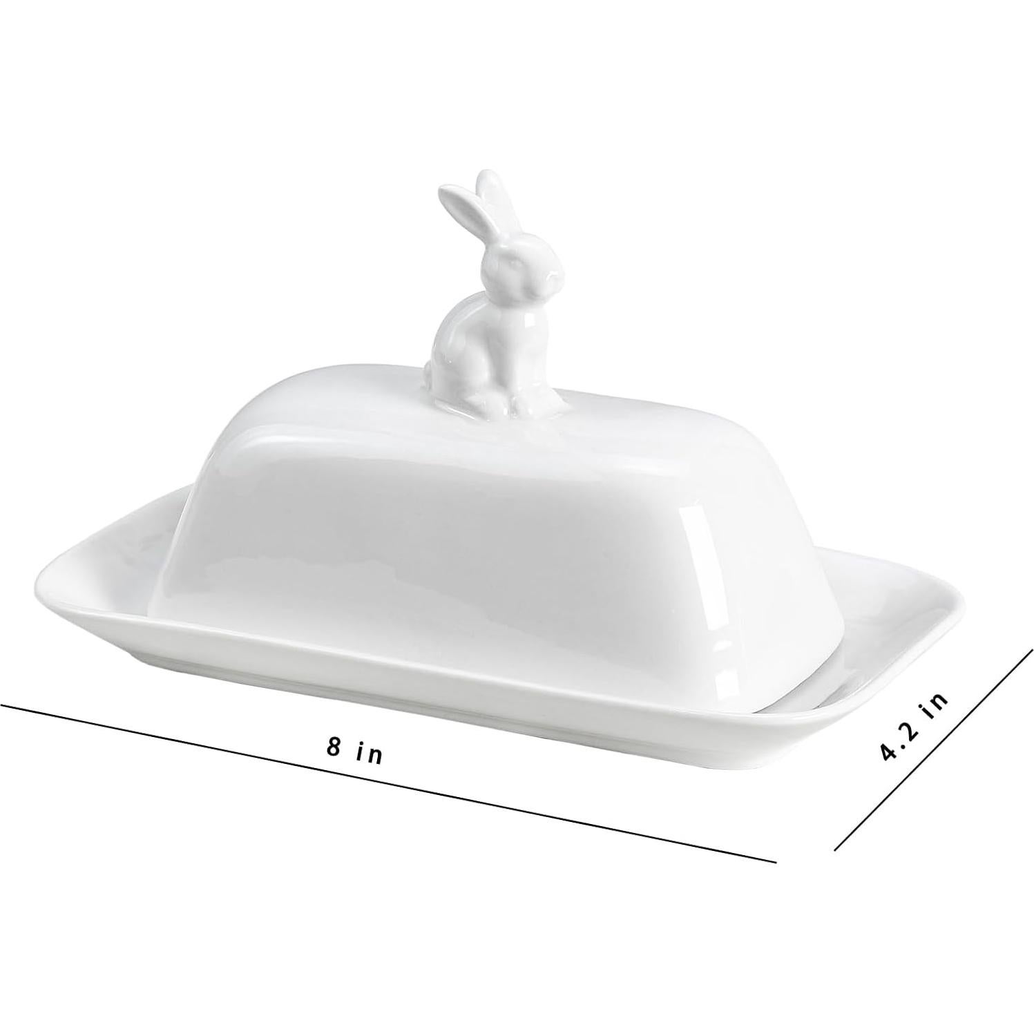 Plato de Mantequilla Cerámica Bicuzat con Tapa Conejo 3D