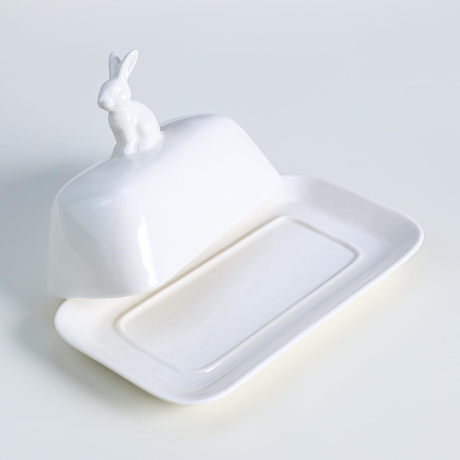 Plato de Mantequilla Cerámica Bicuzat con Tapa Conejo 3D
