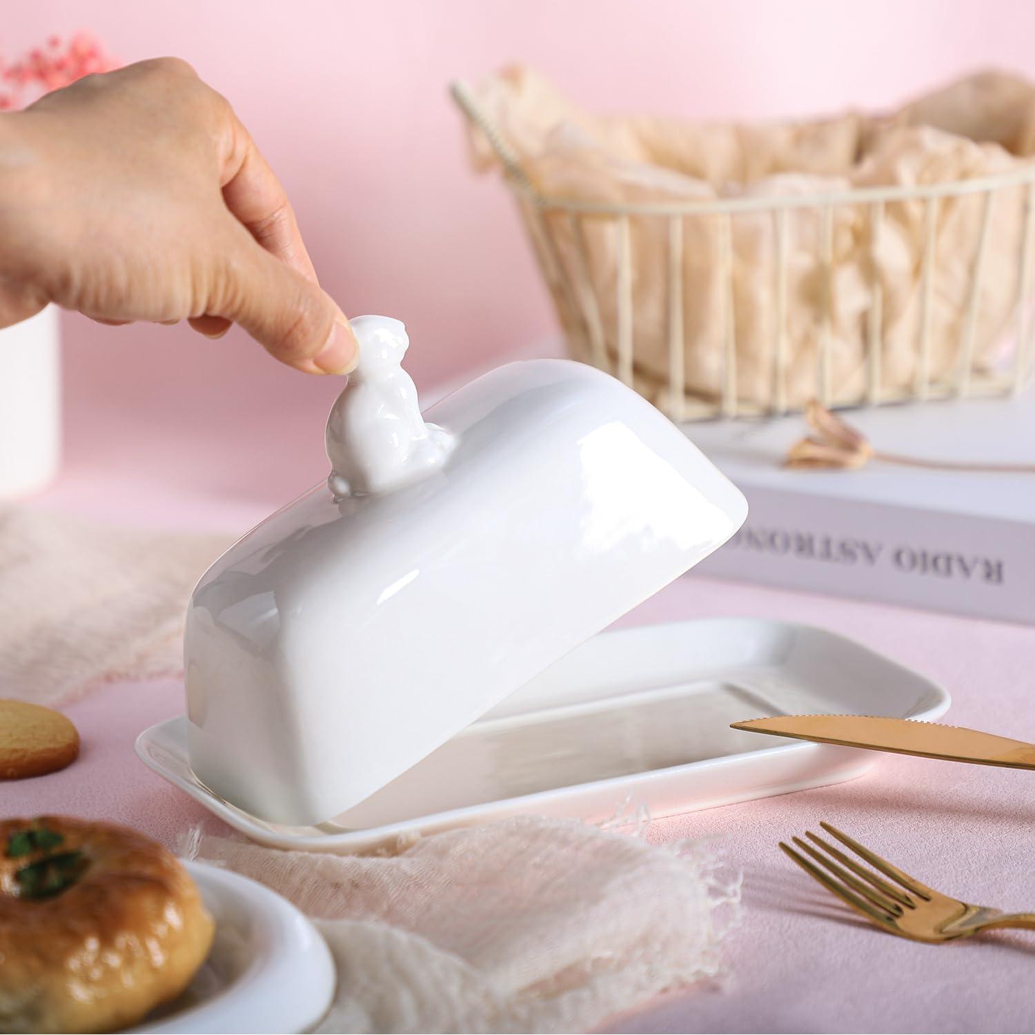 Plato de Mantequilla Cerámica Bicuzat con Tapa Conejo 3D