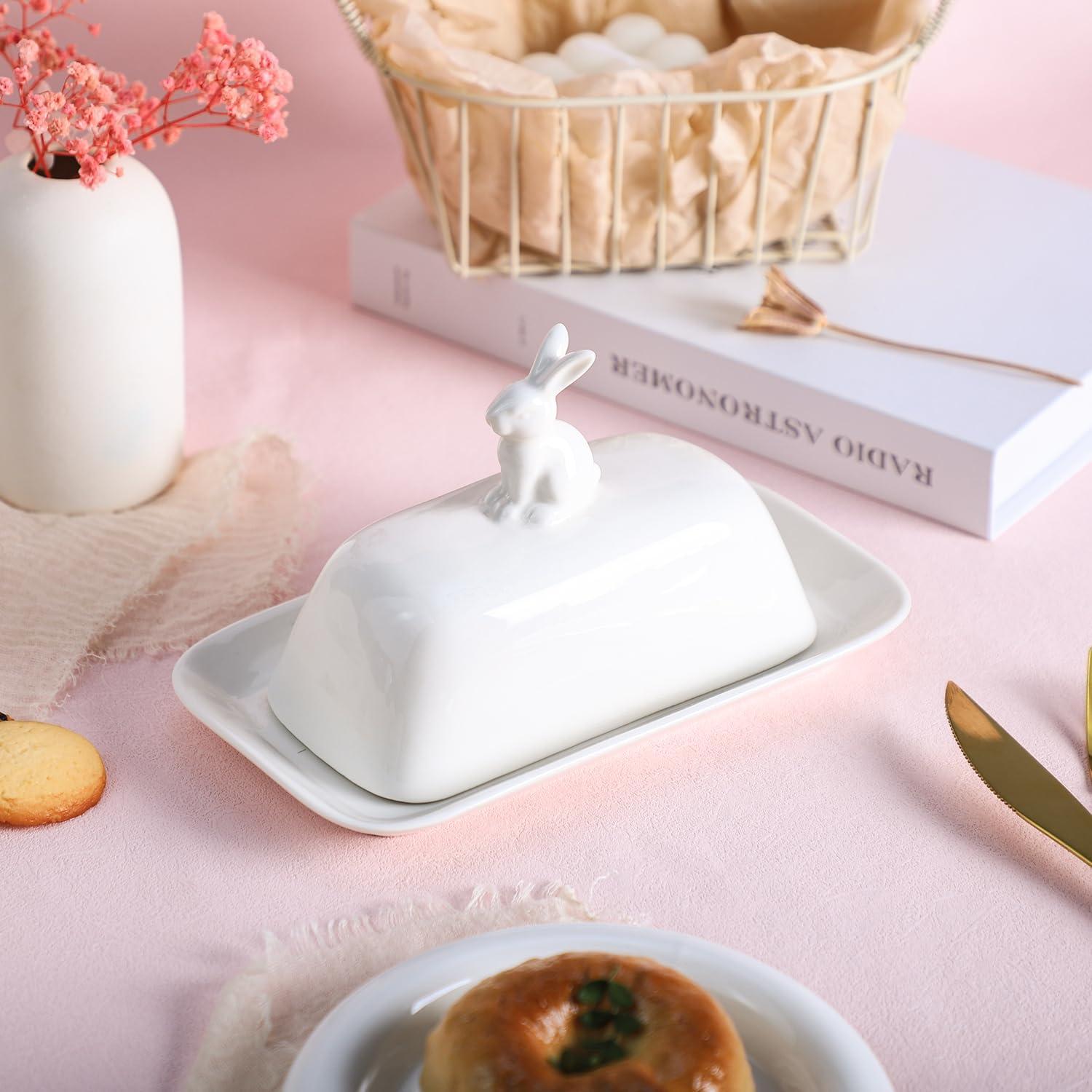 Plato de Mantequilla Cerámica Bicuzat con Tapa Conejo 3D