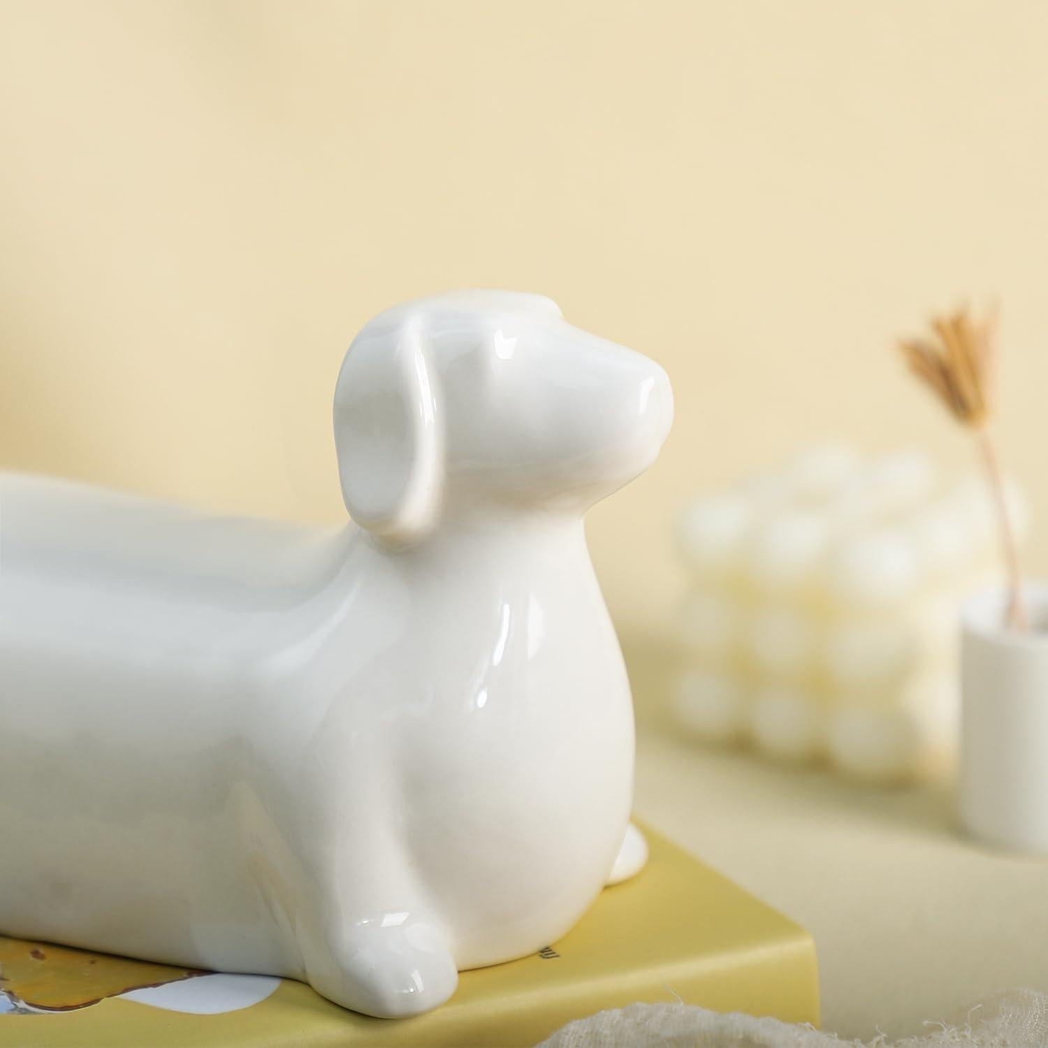 Plato de Mantequilla Cerámico Colias Wing 3D Perro Salchicha