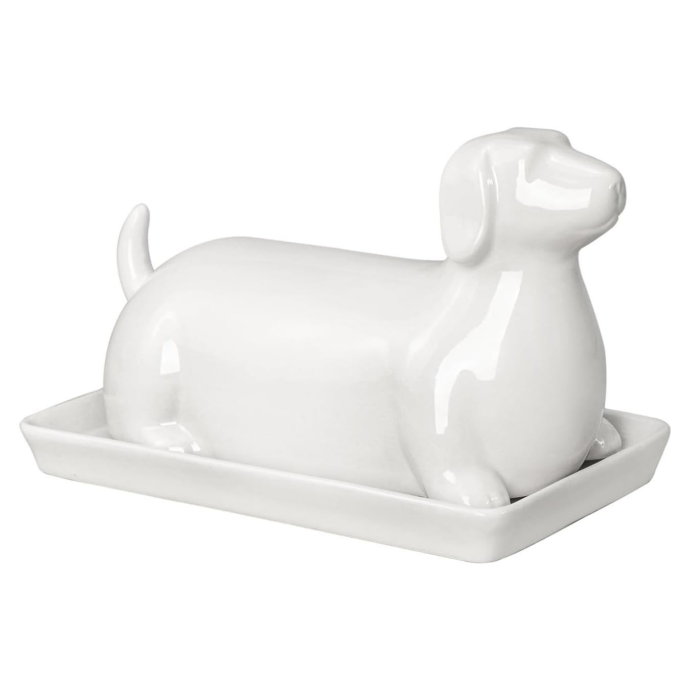 Plato de Mantequilla Cerámica Dachshund con Tapa 0.84kg