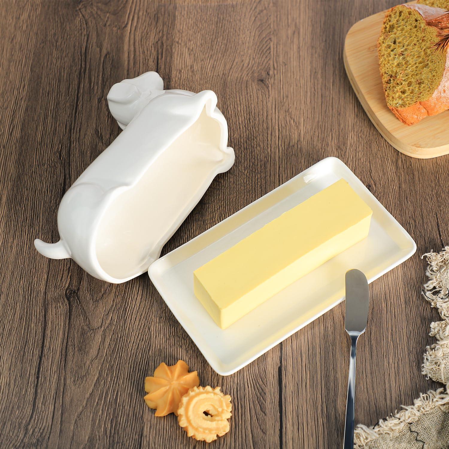 Plato de Mantequilla Cerámica Dachshund con Tapa 0.84kg