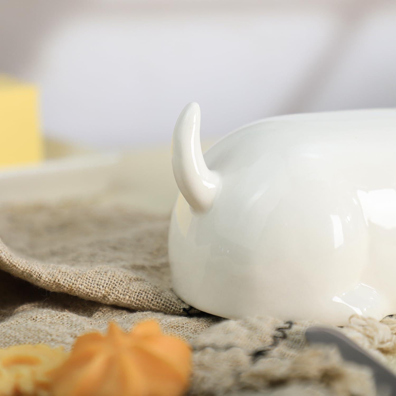 Plato de Mantequilla Cerámica Dachshund con Tapa 0.84kg