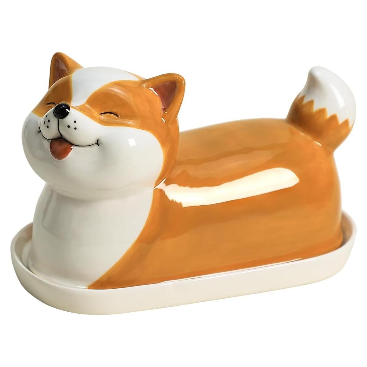 Plato de Mantequilla Cerámica para Perros con Tapa 1.04 kg