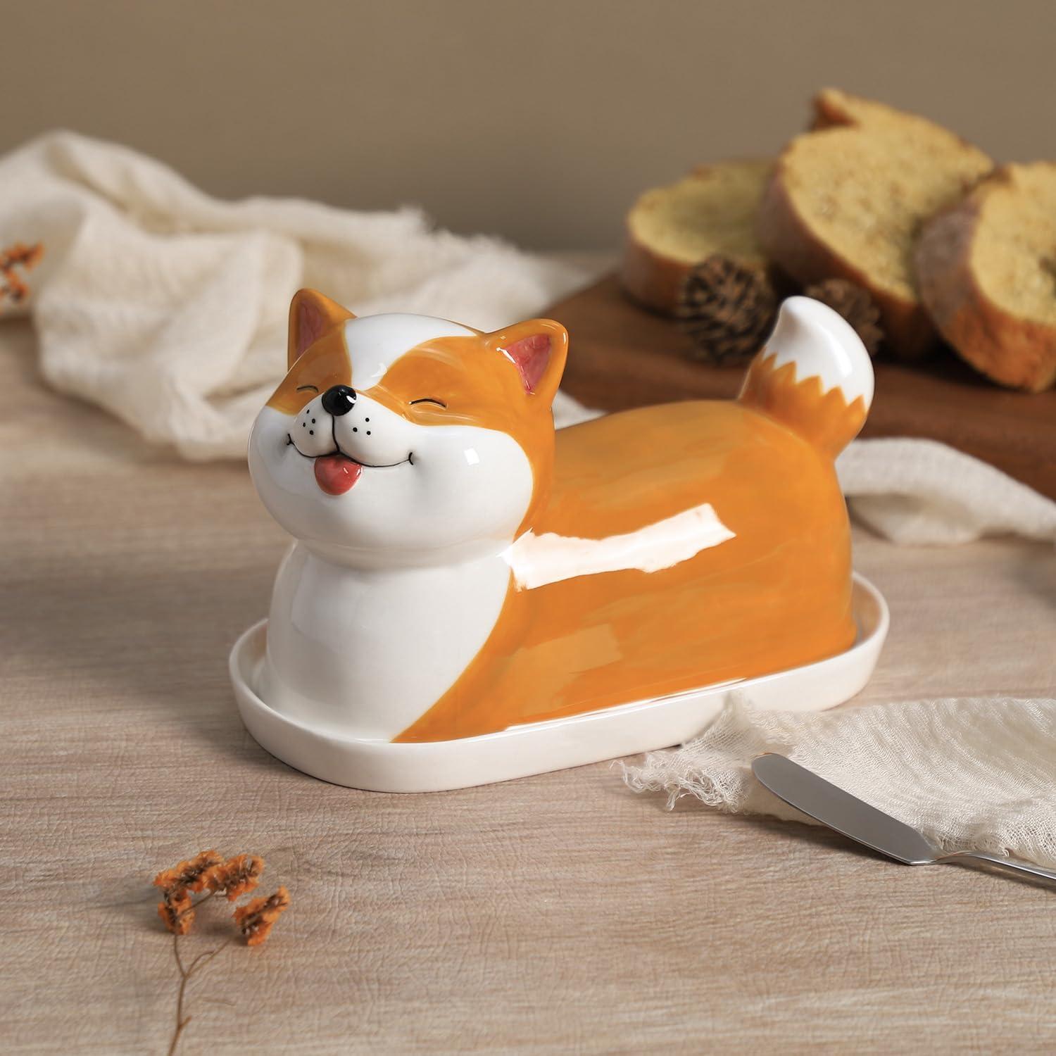 Plato de Mantequilla Cerámica para Perros con Tapa 1.04 kg