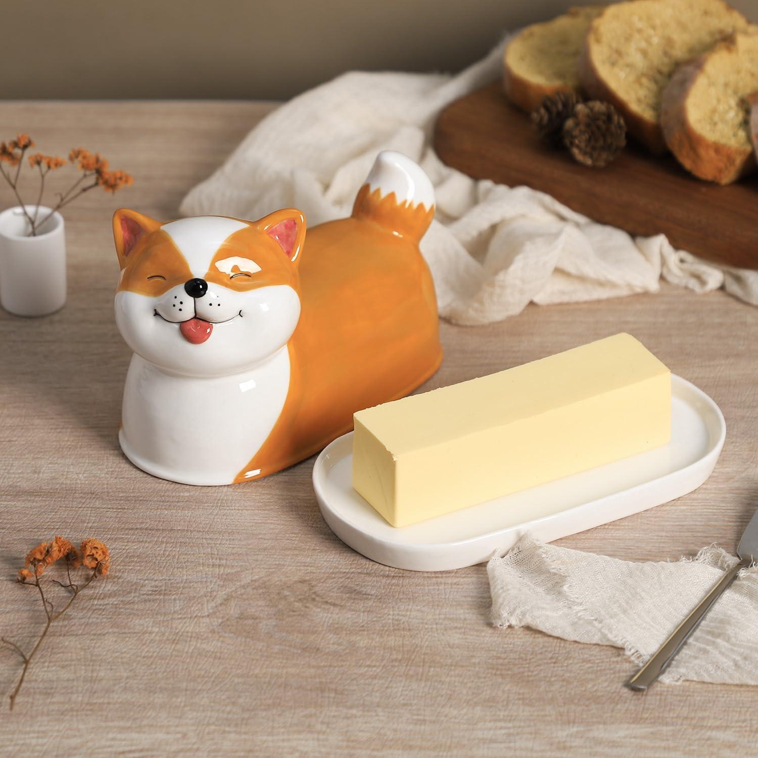 Plato de Mantequilla Cerámica para Perros con Tapa 1.04 kg