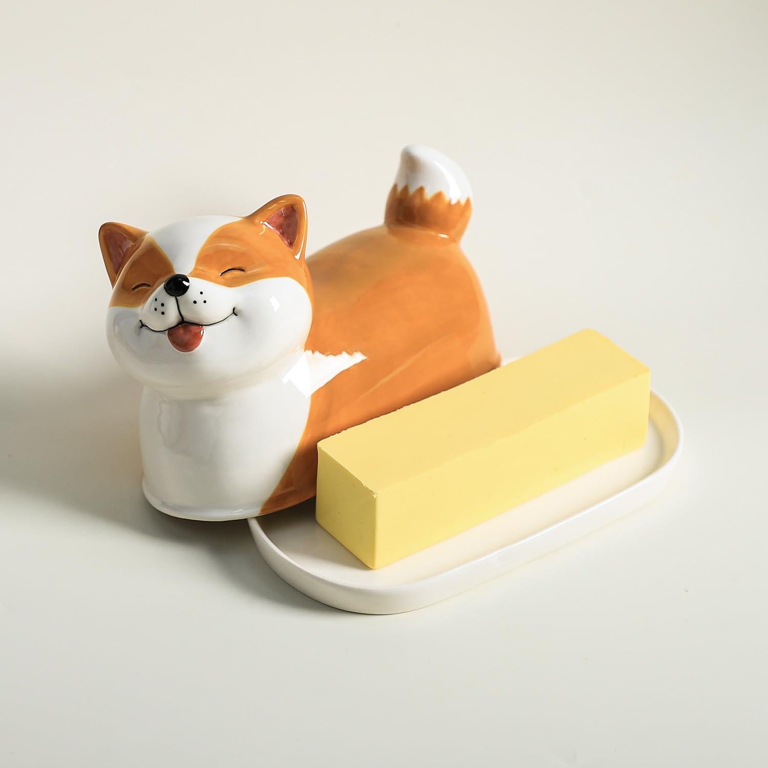 Plato de Mantequilla Cerámica para Perros con Tapa 1.04 kg